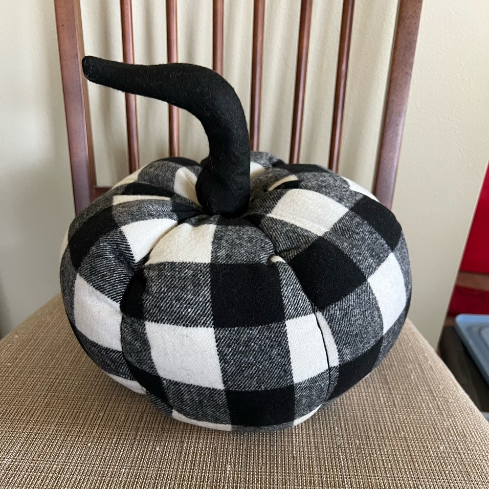 Buffalo plaid fabric pumpkin